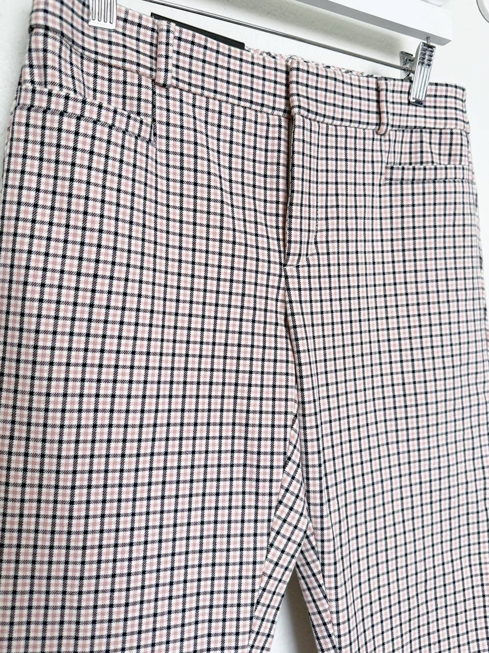 Banana Republic Modern Sloan Pink Plaid Bi-Stretch Ankle Pants 0P
